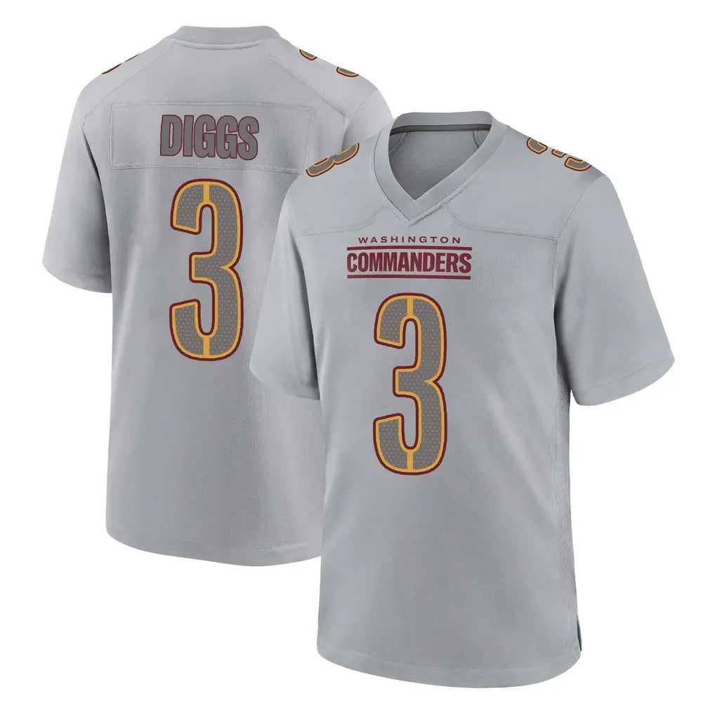 Rebec W.Commanders #3 Stefon Diggs Player Gray Atmosphere Fashion Home Game Stitched Jerseys