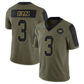 Rebec W.Commanders #3 Stefon Diggs Player Olive Salute To Service Limited Game Stitched Jerseys