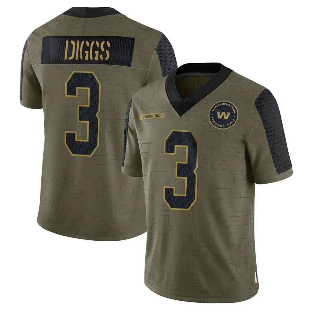 Rebec W.Commanders #3 Stefon Diggs Player Olive Salute To Service Limited Game Stitched Jerseys