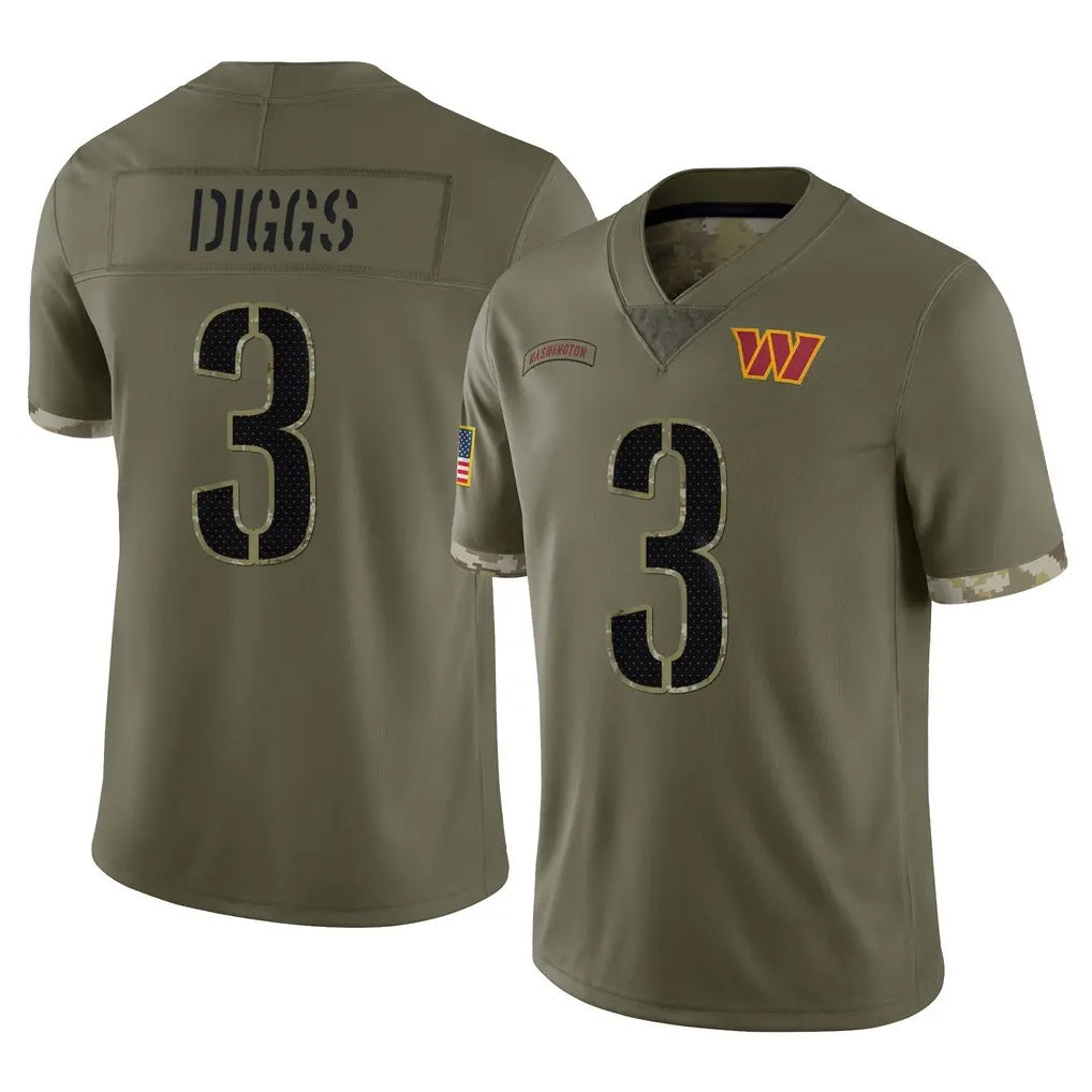 Rebec W.Commanders #3 Stefon Diggs Player Olive Salute To Service Limited Home Game Stitched Jerseys