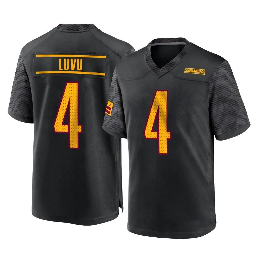 Rebec W.Commanders #4 Frankie Luvu Player Black Home Game Stitched Jerseys