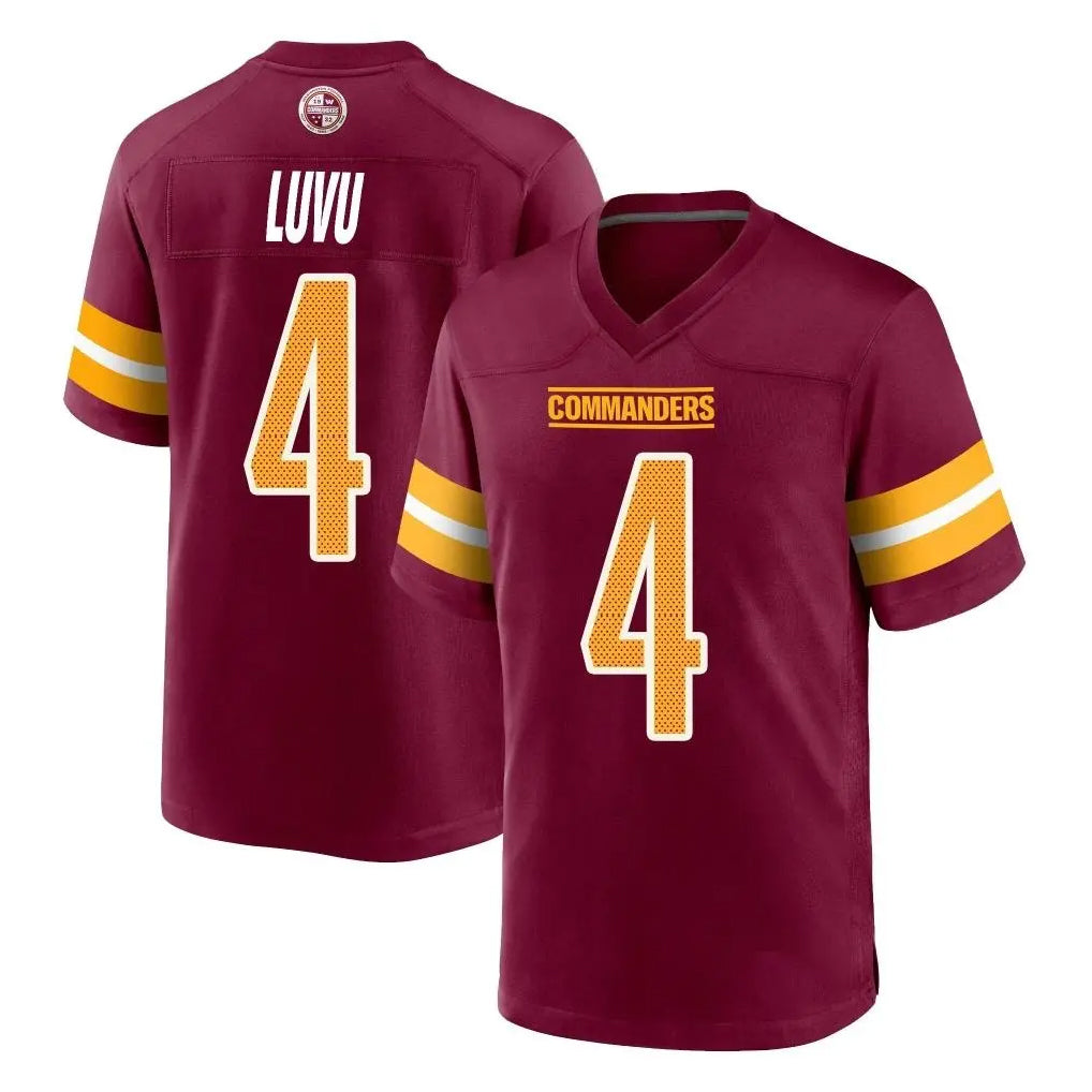 Rebec W.Commanders #4 Frankie Luvu Player Burgundy Home Game Stitched Jerseys