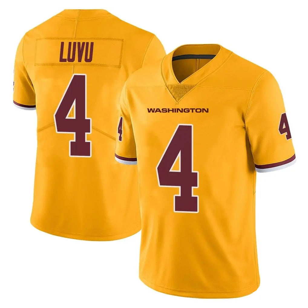 Rebec W.Commanders #4 Frankie Luvu Player Gold Limited Color Rush Home Game Stitched Jerseys