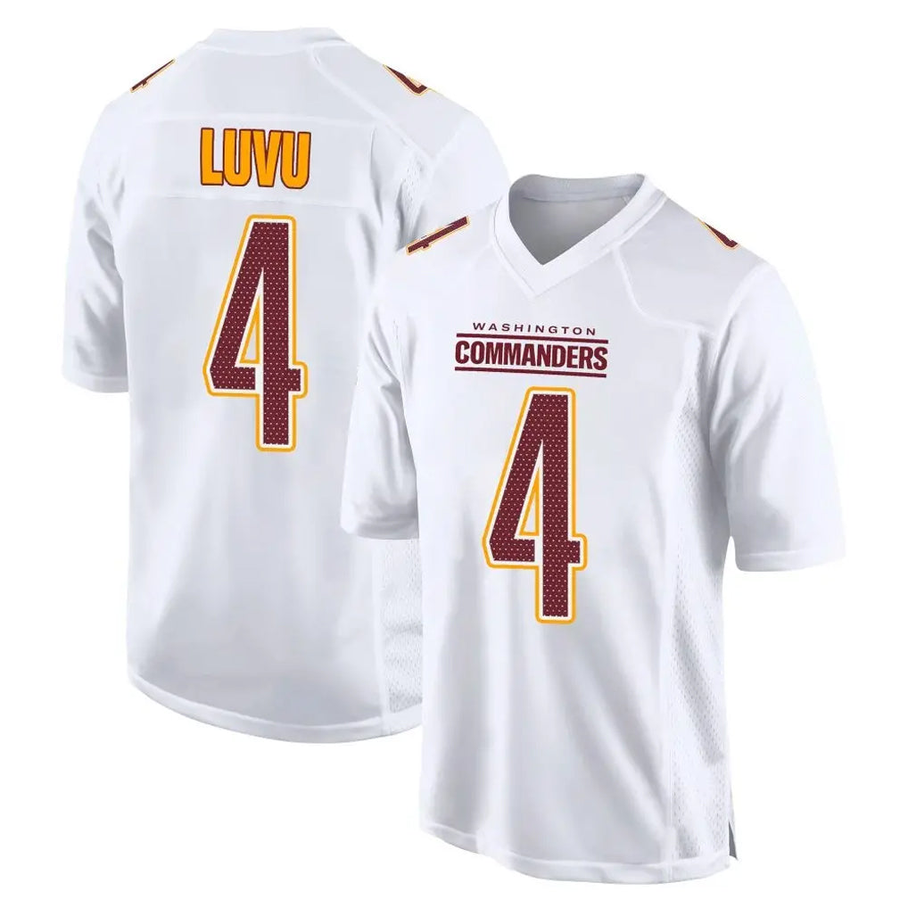 Rebec W.Commanders #4 Frankie Luvu Player White Tundra Fashion Home Game Stitched Jerseys