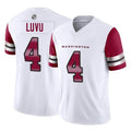 Rebec W.Commanders #4 Frankie Luvu Player White Vapor F.U.S.E. Limited Home Game Stitched Jerseys