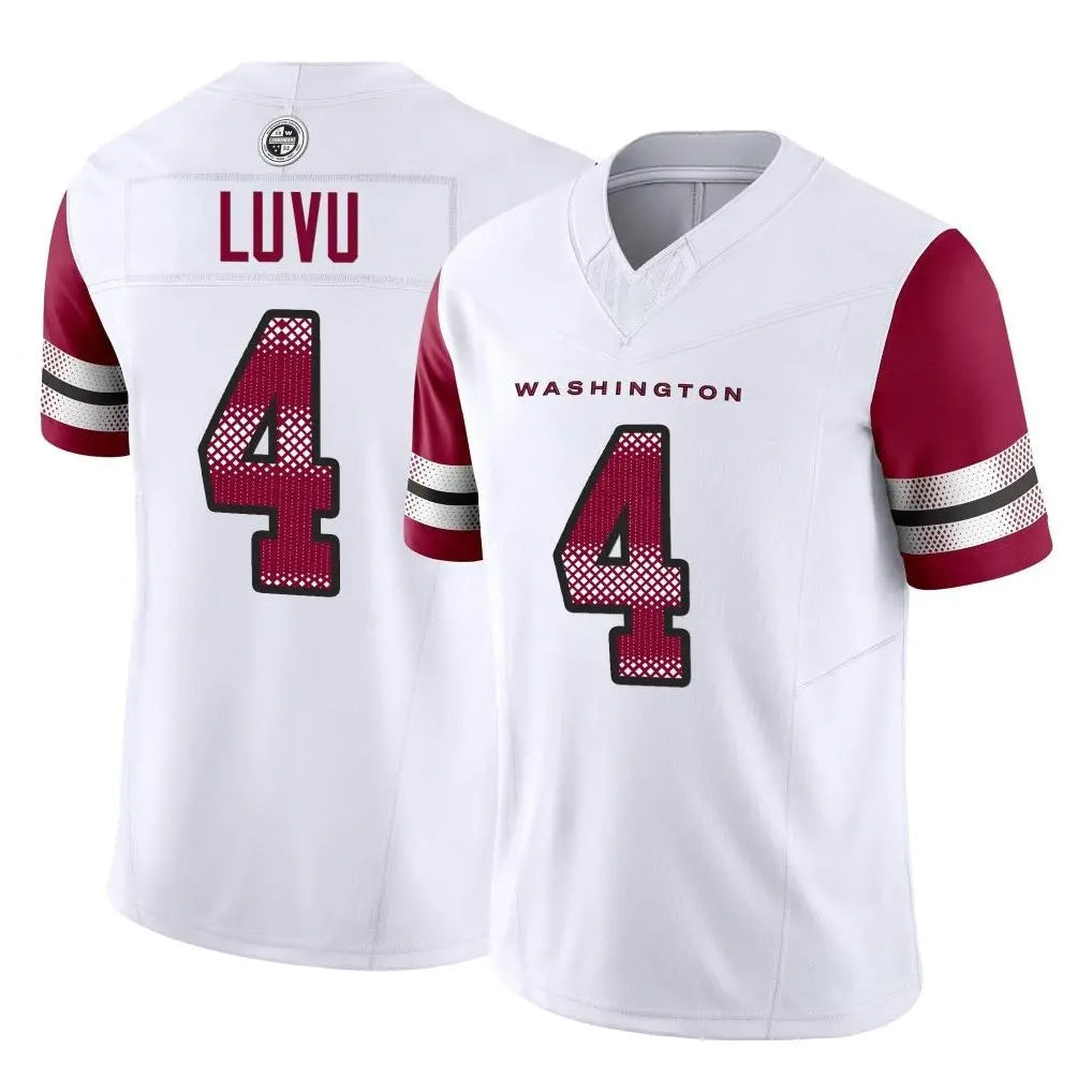 Rebec W.Commanders #4 Frankie Luvu Player White Vapor F.U.S.E. Limited Home Game Stitched Jerseys