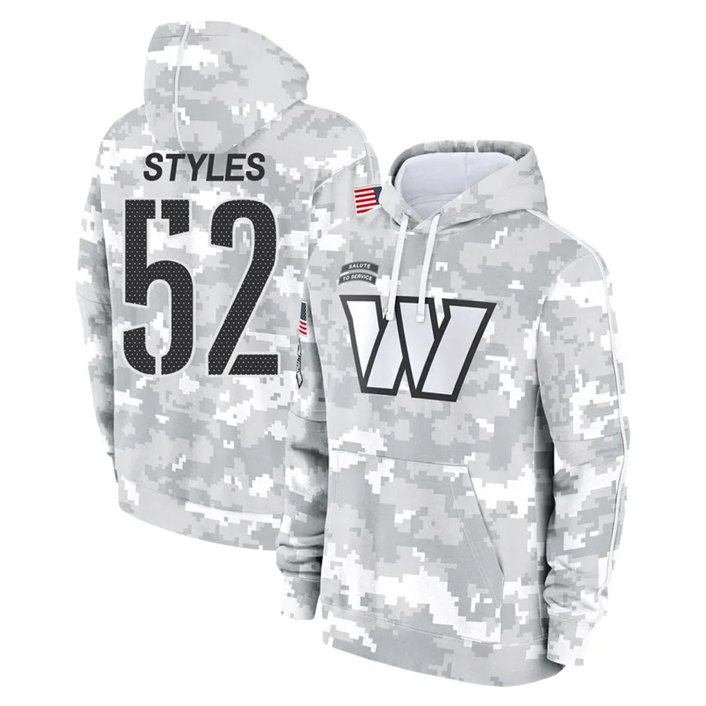 Rebec W.Commanders #52 Sonny Styles Player Arctic Camo Limited Salute to Service Pullover Hoodies Game Stitched Jerseys
