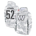 Rebec W.Commanders #52 Sonny Styles Player Arctic Camo Limited Salute to Service Pullover Hoodies Game Stitched Jerseys