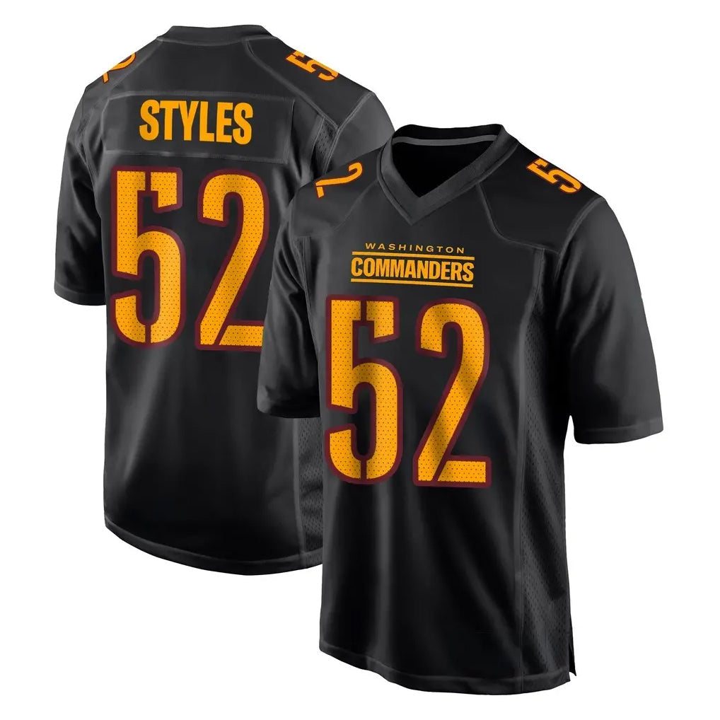 Rebec W.Commanders #52 Sonny Styles Player Black Carbon Fashion Home Game Stitched Jerseys