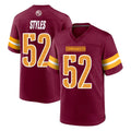 Rebec W.Commanders #52 Sonny Styles Player Burgundy Home Game Stitched Jerseys