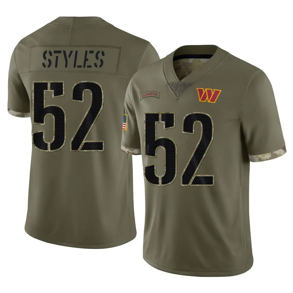 Rebec W.Commanders #52 Sonny Styles Player Olive Salute To Service Limited Home Game Stitched Jerseys
