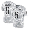 Rebec W.Commanders #5 Jayden Daniels Player Arctic Camo Limited Salute To Service Home Game Stitched Jerseys
