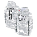 Rebec W.Commanders #5 Jayden Daniels Player Arctic Camo Limited Salute to Service Pullover Hoodies Game Stitched Jerseys