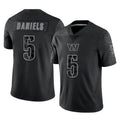 Rebec W.Commanders #5 Jayden Daniels Player Black Limited Reflective Home Game Stitched Jerseys