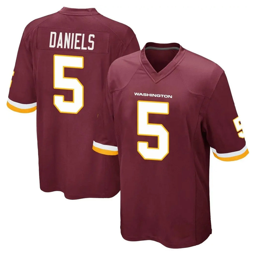Rebec W.Commanders #5 Jayden Daniels Player Burgundy Team Color Home Game Stitched Jerseys