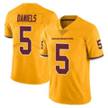 Rebec W.Commanders #5 Jayden Daniels Player Gold Limited Color Rush Home Game Stitched Jerseys