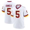 Rebec W.Commanders #5 Jayden Daniels Player White Home Game Stitched Jerseys