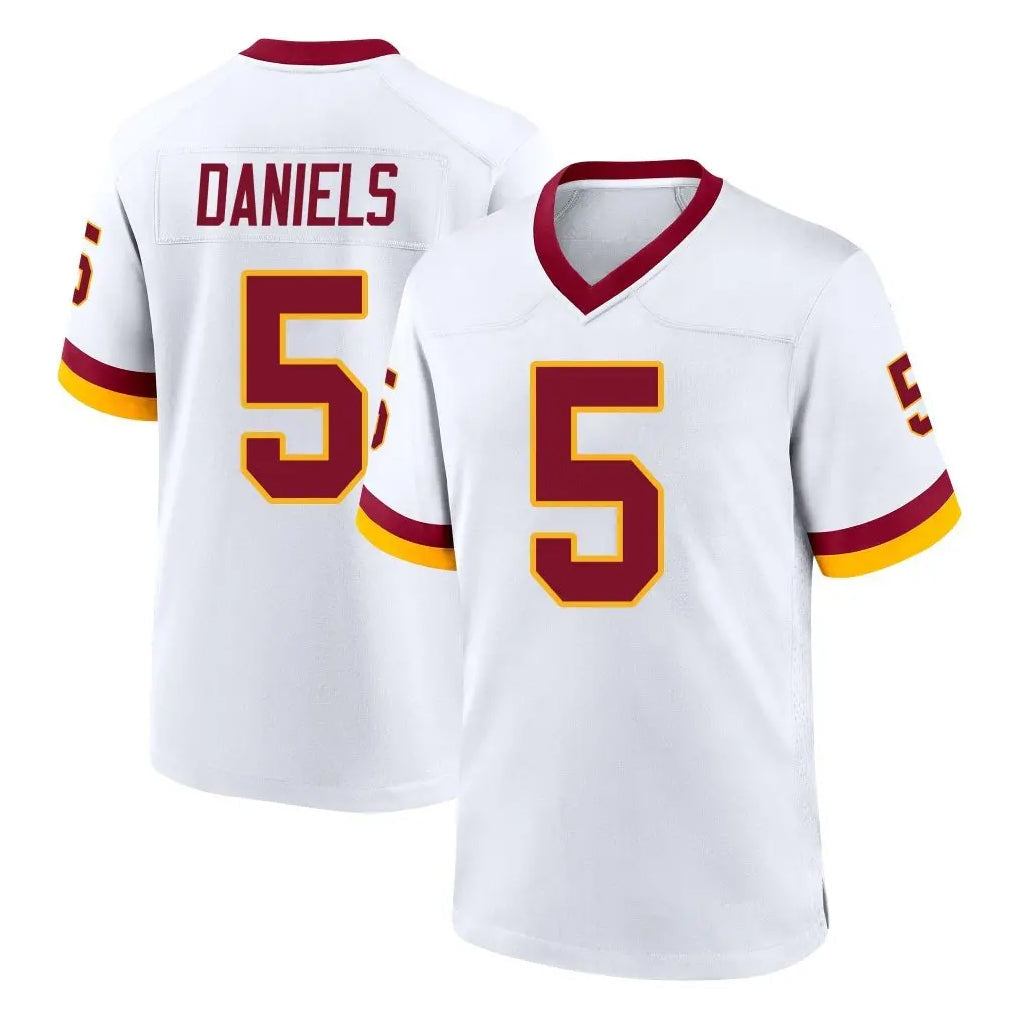 Rebec W.Commanders #5 Jayden Daniels Player White Home Game Stitched Jerseys