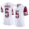 Rebec W.Commanders #5 Jayden Daniels Player White Limited Vapor Home Game Stitched Jerseys