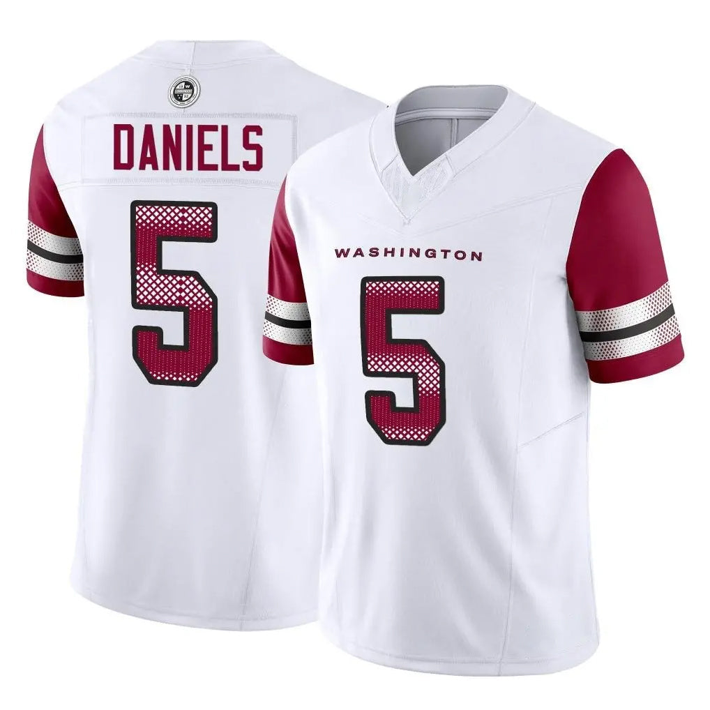 Rebec W.Commanders #5 Jayden Daniels White Vapor F.U.S.E. Limited Home Game Stitched Jerseys