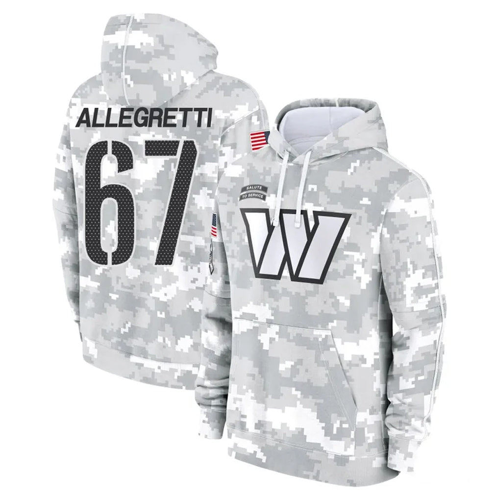 Rebec W.Commanders #67 Nick Allegretti Player Arctic Camo Limited Salute to Service Pullover Hoodies Game Stitched Jerseys