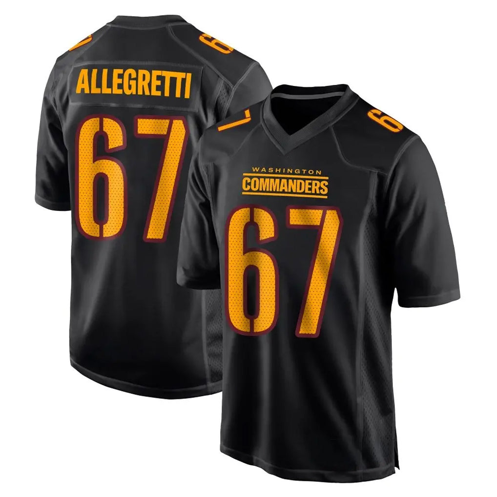 Rebec W.Commanders #67 Nick Allegretti Player Black Carbon Fashion Home Game Stitched Jerseys