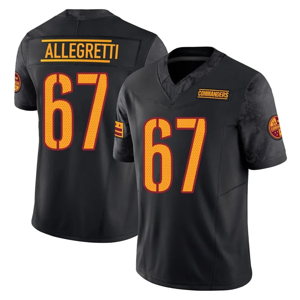 Rebec W.Commanders #67 Nick Allegretti Player Black Limited Vapor F.U.S.E. Home Game Stitched Jerseys
