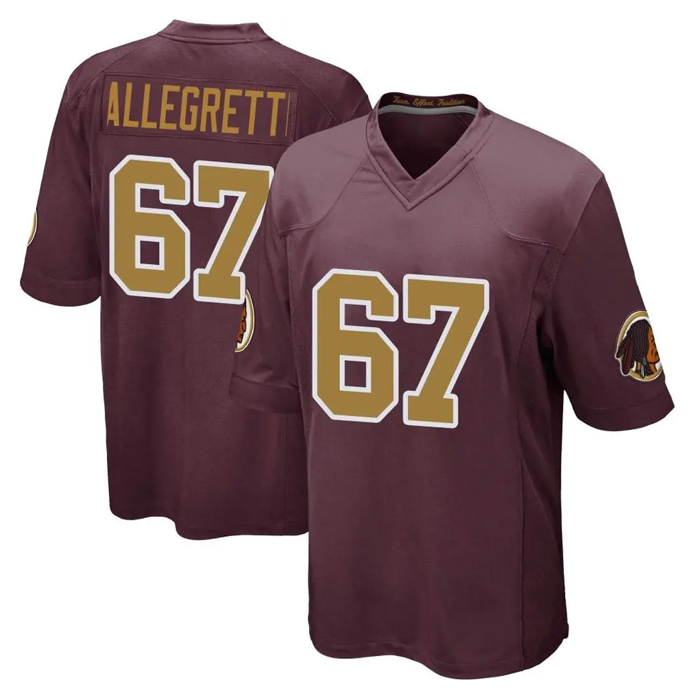 Rebec W.Commanders #67 Nick Allegretti Player Burgundy Alternate Home Game Stitched Jerseys