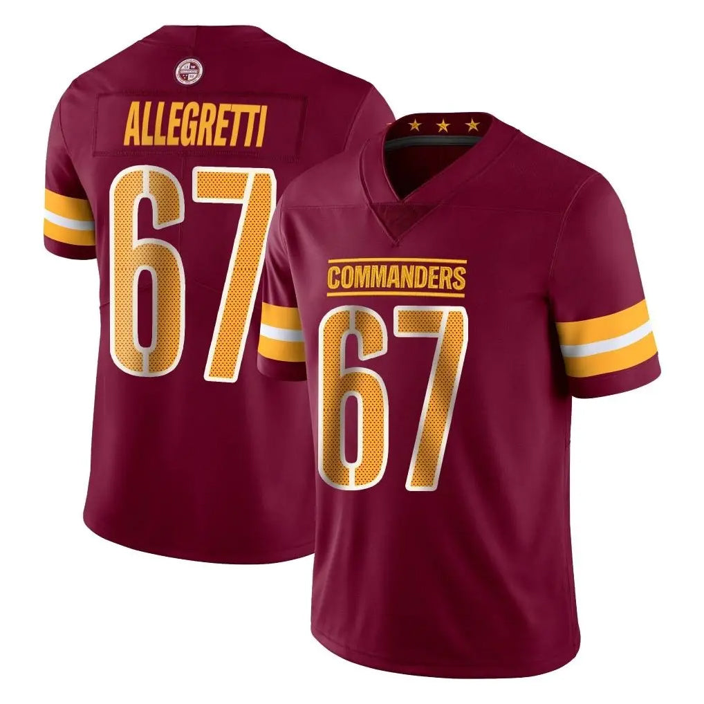 Rebec W.Commanders #67 Nick Allegretti Player Burgundy Limited Vapor Home Game Stitched Jerseys