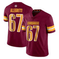 Rebec W.Commanders #67 Nick Allegretti Player Burgundy Limited Vapor Home Game Stitched Jerseys