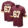 Rebec W.Commanders #67 Nick Allegretti Player Burgundy Team Color Home Game Stitched Jerseys