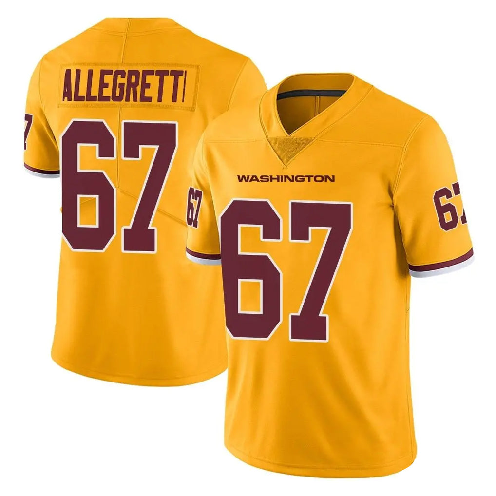 Rebec W.Commanders #67 Nick Allegretti Player Gold Limited Color Rush Home Game Stitched Jerseys