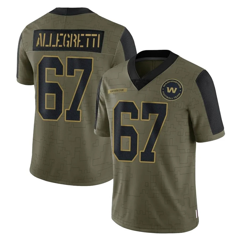 Rebec W.Commanders #67 Nick Allegretti Player Olive Salute To Service Limited Game Stitched Jerseys