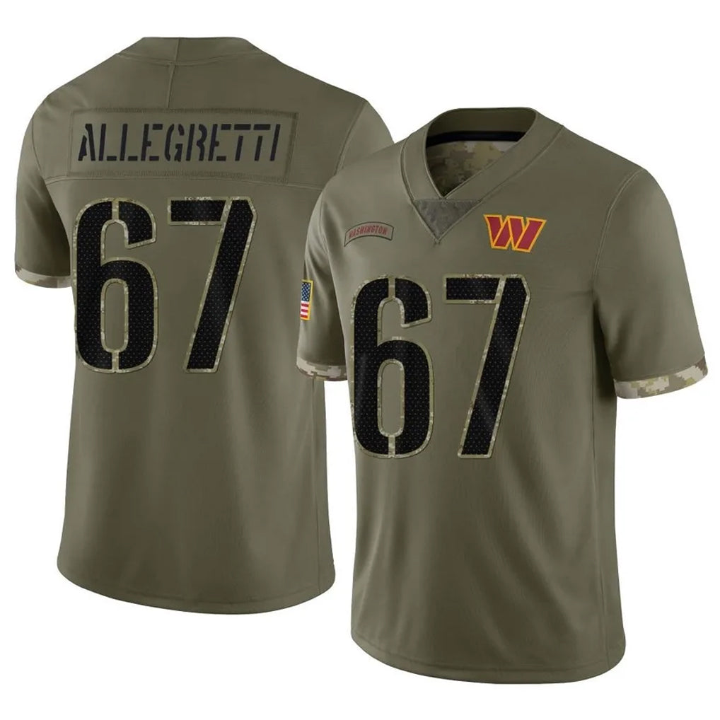 Rebec W.Commanders #67 Nick Allegretti Player Olive Salute To Service Limited Home Game Stitched Jerseys
