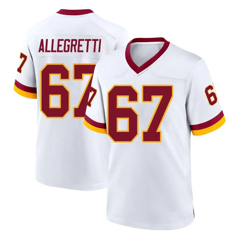Rebec W.Commanders #67 Nick Allegretti Player White Home Game Stitched Jerseys