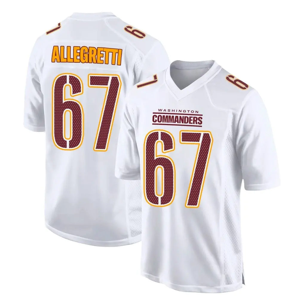 Rebec W.Commanders #67 Nick Allegretti Player White Tundra Fashion Home Game Stitched Jerseys