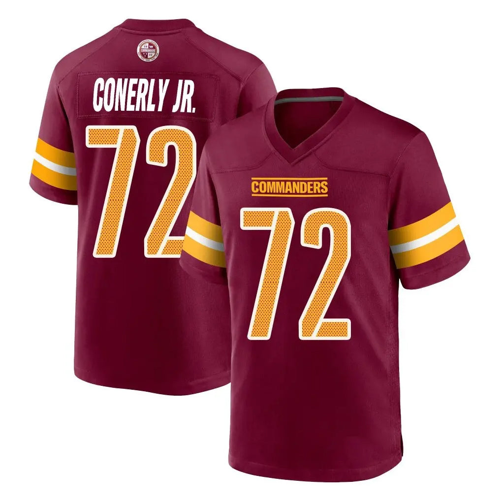 Rebec W.Commanders #72 Josh Conerly Jr. Player Burgundy Home Game Stitched Jerseys