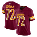 Rebec W.Commanders #72 Josh Conerly Jr. Player Burgundy Limited Vapor Home Game Stitched Jerseys