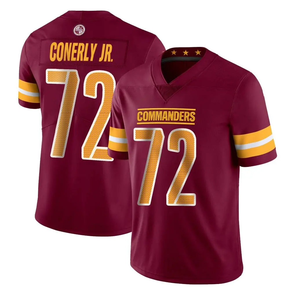 Rebec W.Commanders #72 Josh Conerly Jr. Player Burgundy Limited Vapor Home Game Stitched Jerseys