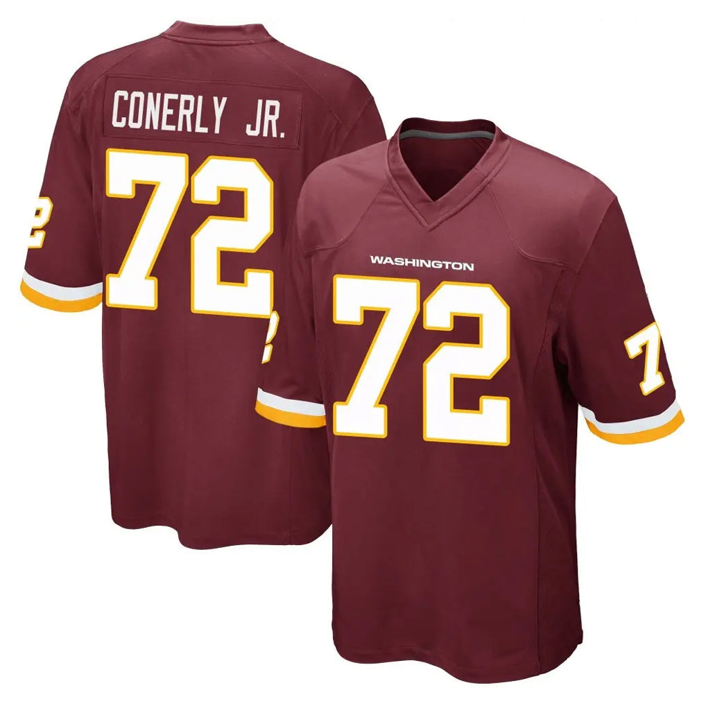 Rebec W.Commanders #72 Josh Conerly Jr. Player Burgundy Team Color Home Game Stitched Jerseys