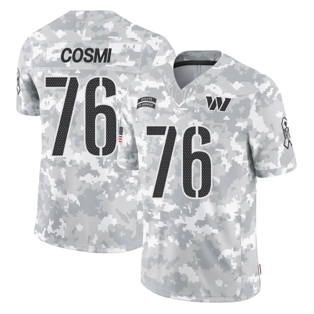 Rebec W.Commanders #76 Sam Cosmi Player Arctic Camo Limited Salute To Service Home Game Stitched Jerseys