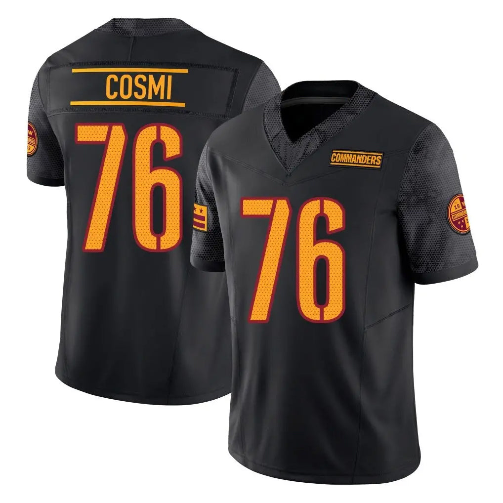 Rebec W.Commanders #76 Sam Cosmi Player Black Limited Vapor F.U.S.E. Home Game Stitched Jerseys