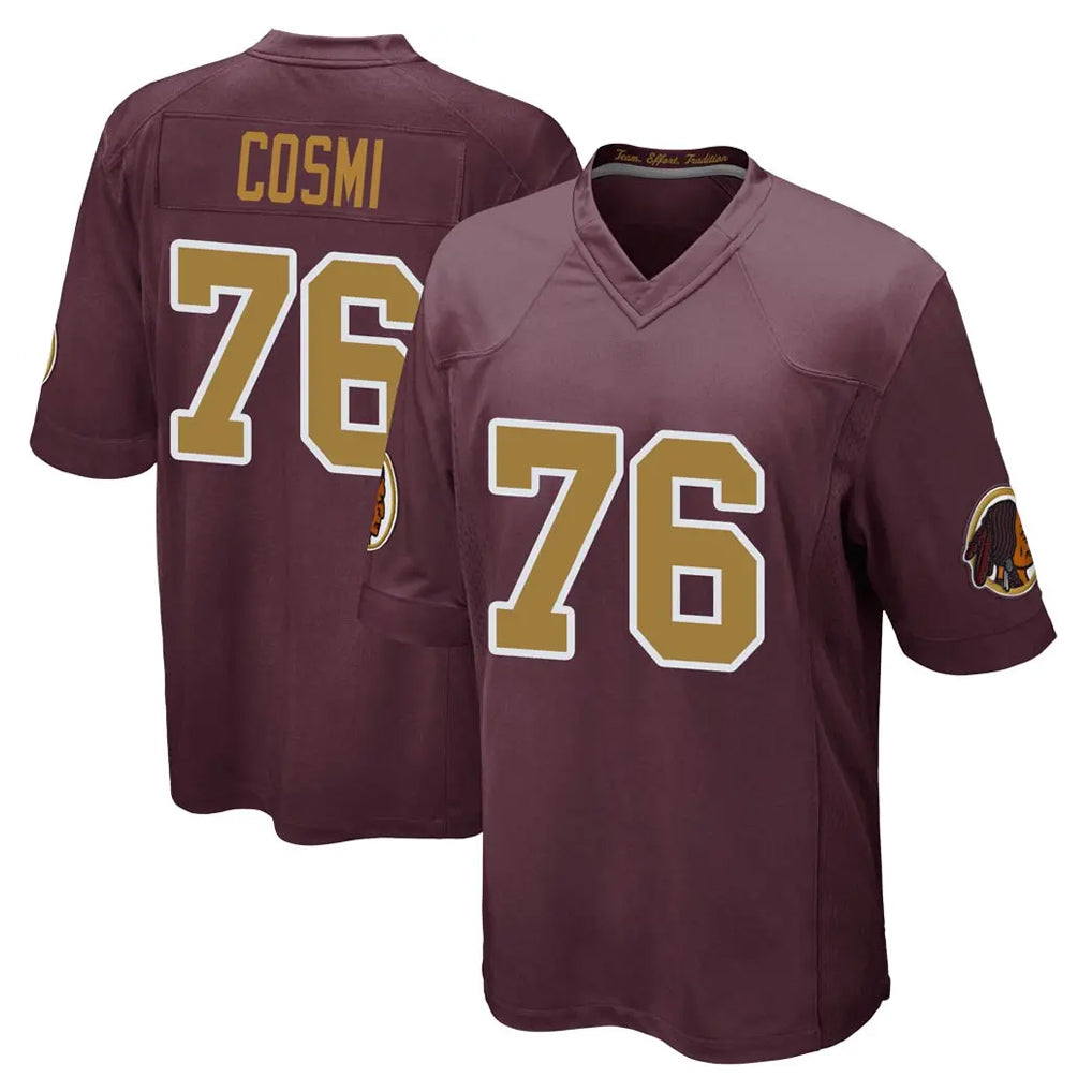 Rebec W.Commanders #76 Sam Cosmi Player Burgundy Alternate Home Game Stitched Jerseys