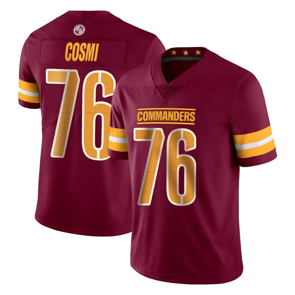 Rebec W.Commanders #76 Sam Cosmi Player Burgundy Limited Vapor Home Game Stitched Jerseys