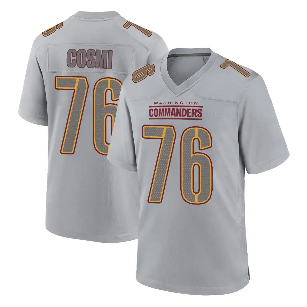 Rebec W.Commanders #76 Sam Cosmi Player Gray Atmosphere Fashion Home Game Stitched Jerseys