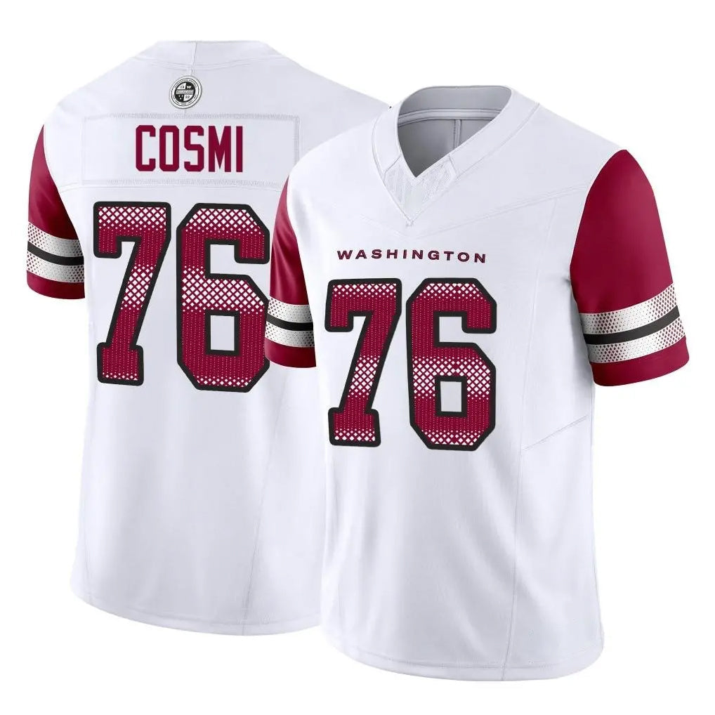 Rebec W.Commanders #76 Sam Cosmi Player White Vapor F.U.S.E. Limited Home Game Stitched Jerseys