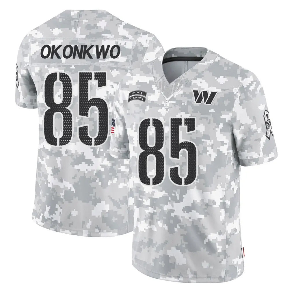Rebec W.Commanders #85 Chig Okonkwo Player Arctic Camo Limited Salute To Service Home Game Stitched Jerseys