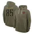 Rebec W.Commanders #85 Chig Okonkwo Player Olive Salute to Service Pullover Hoodies Limited Home Stitched Jerseys
