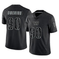 Rebec W.Commanders #90 Charles Omenihu Player Black Limited Reflective Home Game Stitched Jerseys