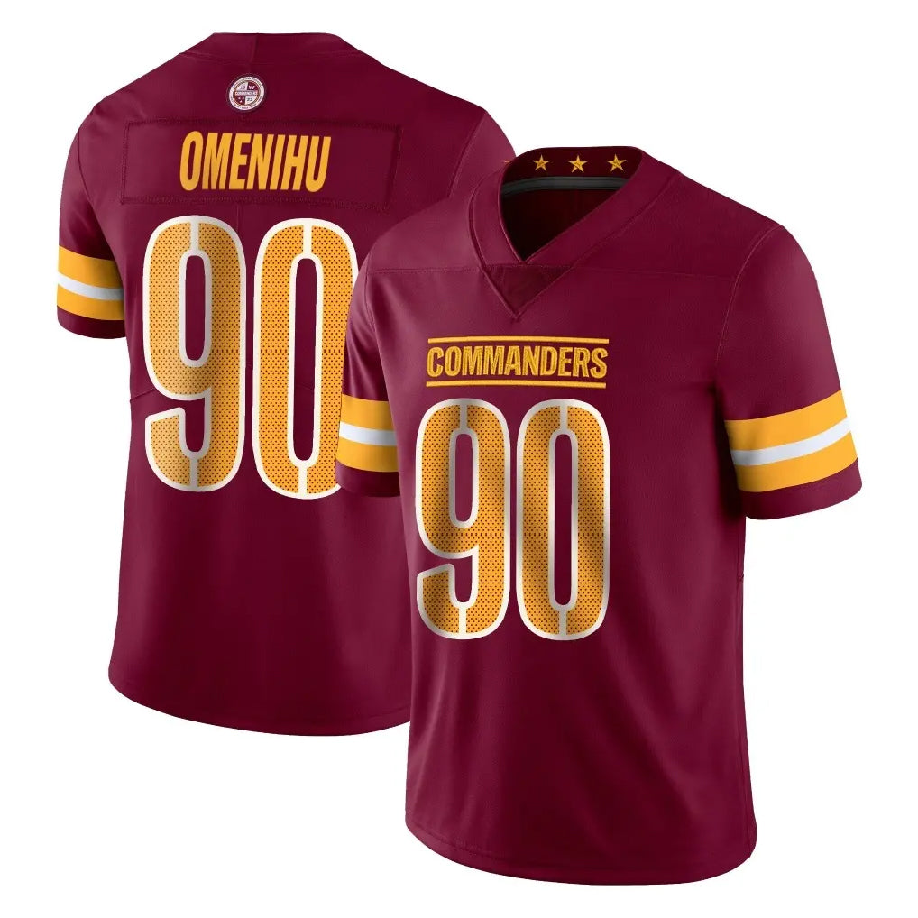 Rebec W.Commanders #90 Charles Omenihu Player Burgundy Limited Vapor Home Game Stitched Jerseys